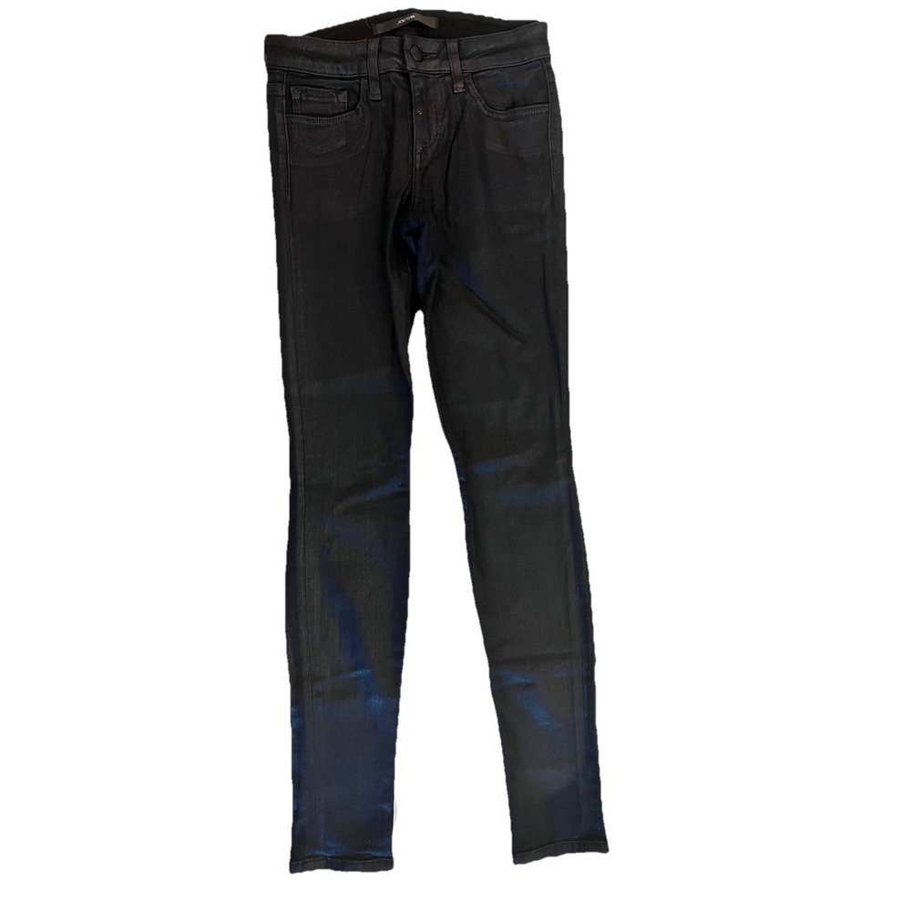 Joes Jeans Womens 25‎ Black Wax Coated The Skinny Cotton Spandex